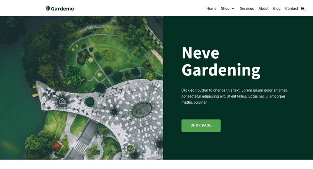 website design idea for gardening business